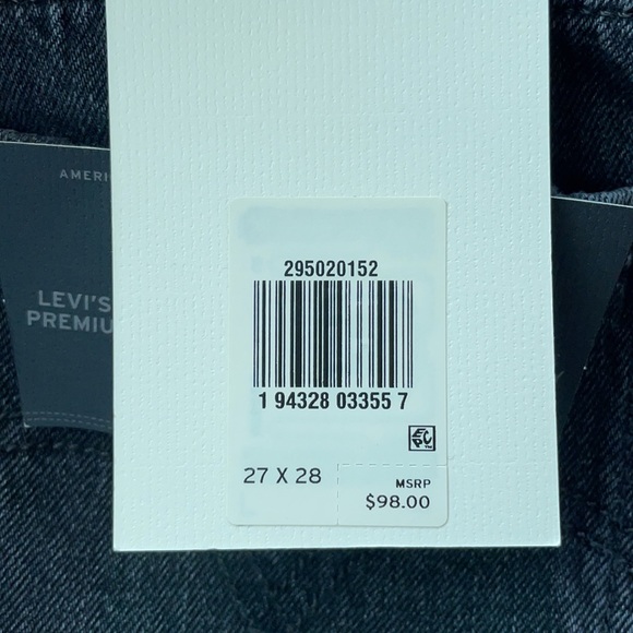 Levi’s 501 Black Distressed Skinny Jeans 27x28 - Picture 6 of 16